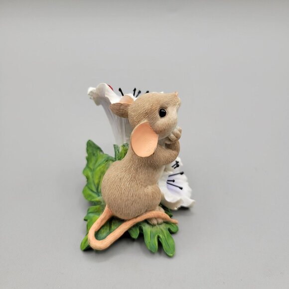 Charming Tails Figurine Thinking of You Makes Me Smile Mouse Flowers Love - Picture 6 of 9